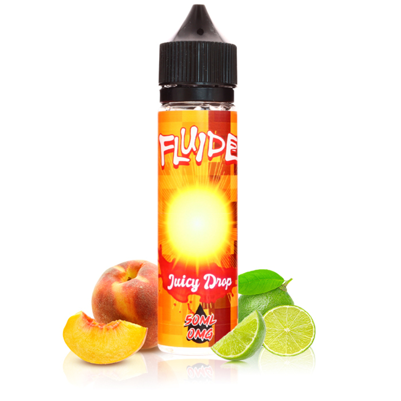 Eliquide Juicy Drop, eliquide Fluide 50ml, e liquide pêche citron