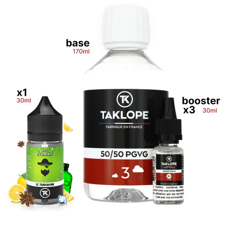 Pack DIY Le triborgne Les Iconiks, faire son eliquide absinthe citron, pack Le triborgne 230ml - Taklope