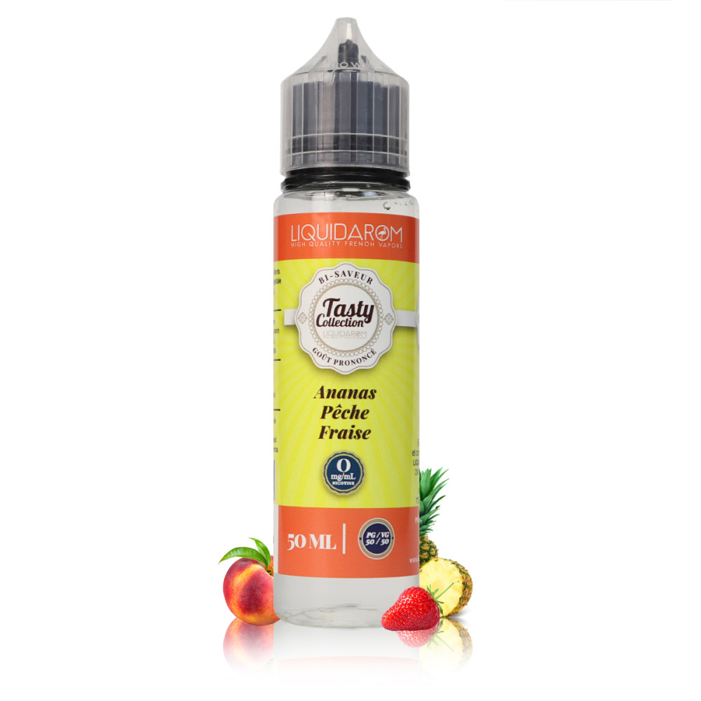 E-liquide Ananas Pêche Fraise 50ml Tasty Collection - LiquidArom E-liquide Ananas Pêche Fraise 50ml Tasty Collection - LiquidArom